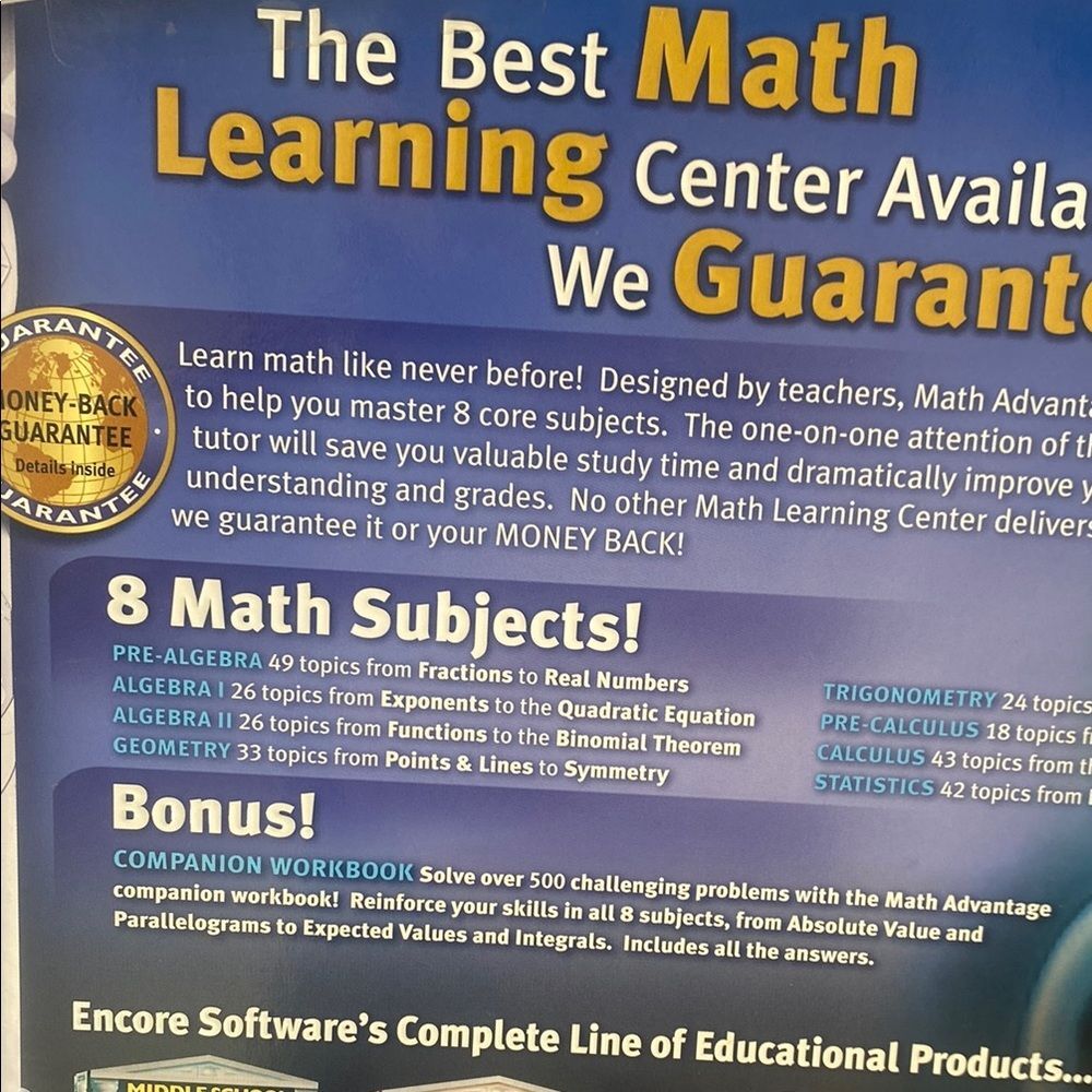 NWT Math Advantage 2001 Educational Software - Picture 7 of 8